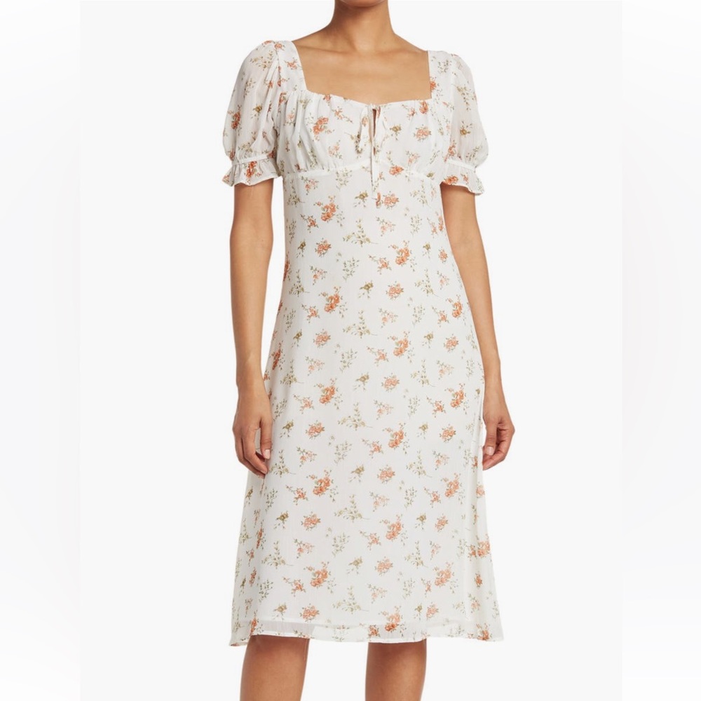 Lumiere white floral dress, NWT, size Large